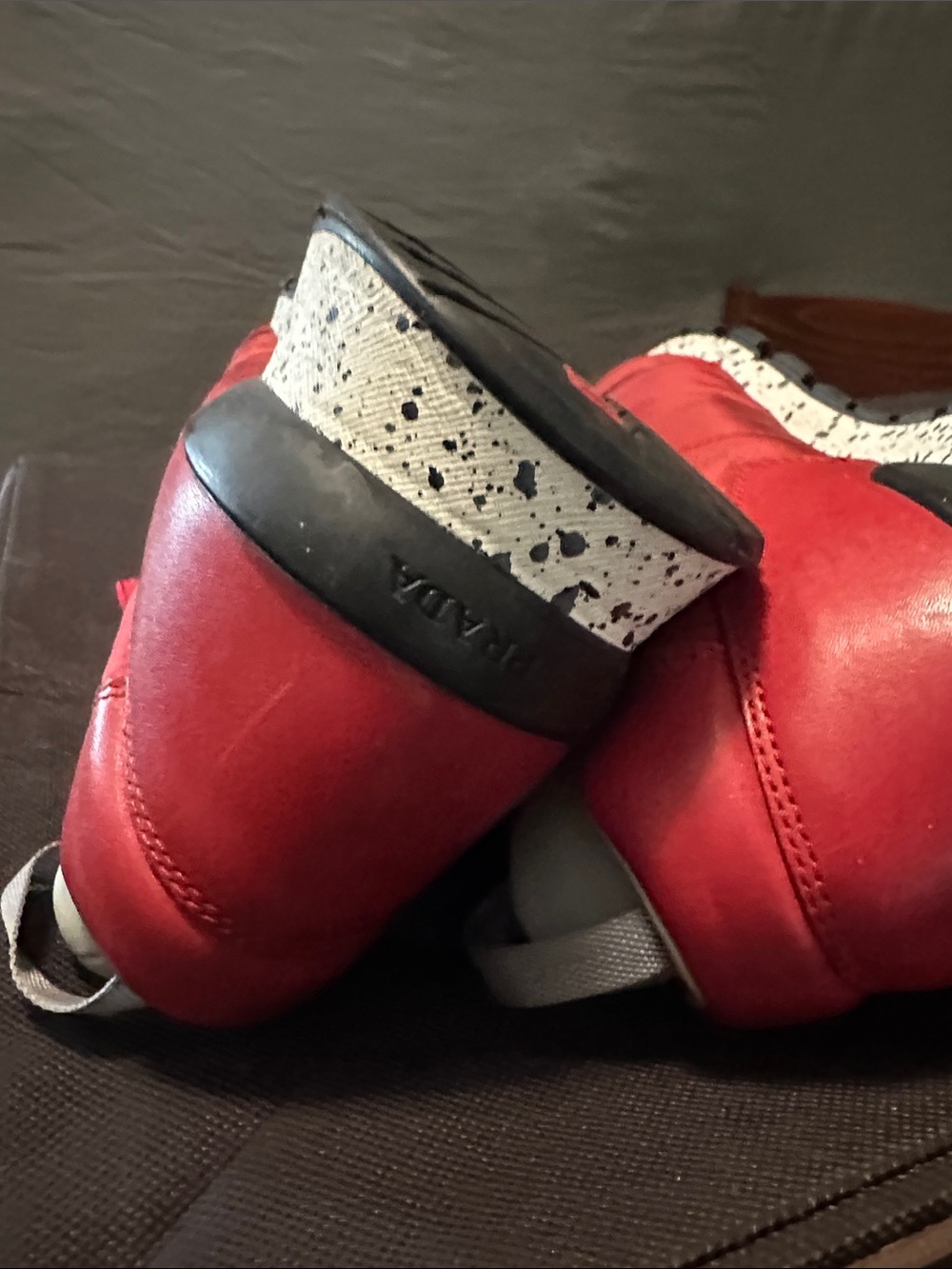 Prada Red Leather Men's Sneakers - Picture 5 of 12